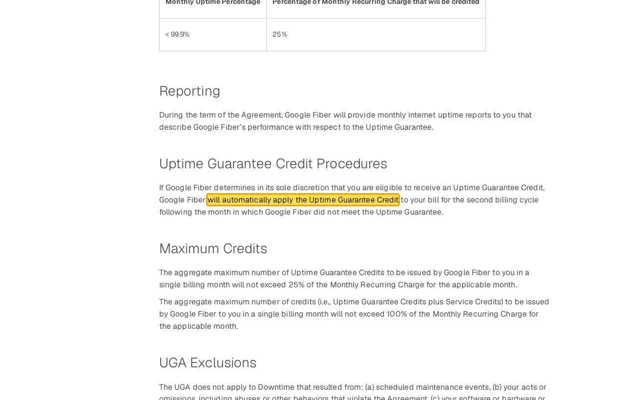 Highlighted excerpt from Google Fiber's page for: 2. The credit lands two cycles later