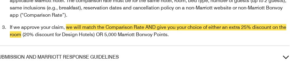 Highlighted excerpt from Marriott's page for: 2. Get the match plus 25% off or 5,000 points