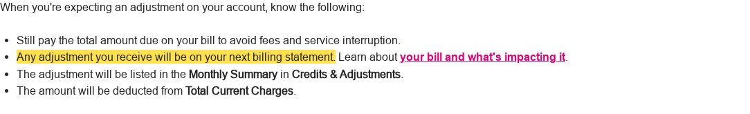 Highlighted excerpt from T-Mobile's page for: 2. Check your next statement